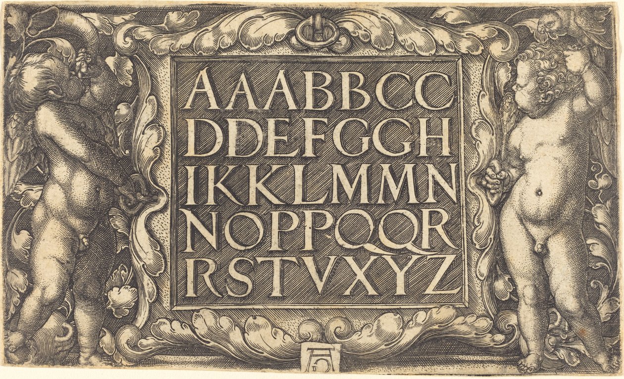 Alfabet, ca. 15251555. av Heinrich Aldegrever