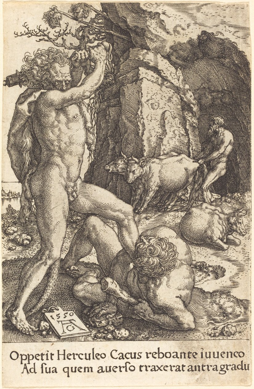 Hercules Killing Cacus, 1550. av Heinrich Aldegrever