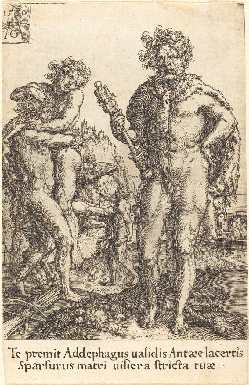 Hercules og Anthaeus, 1550. av Heinrich Aldegrever