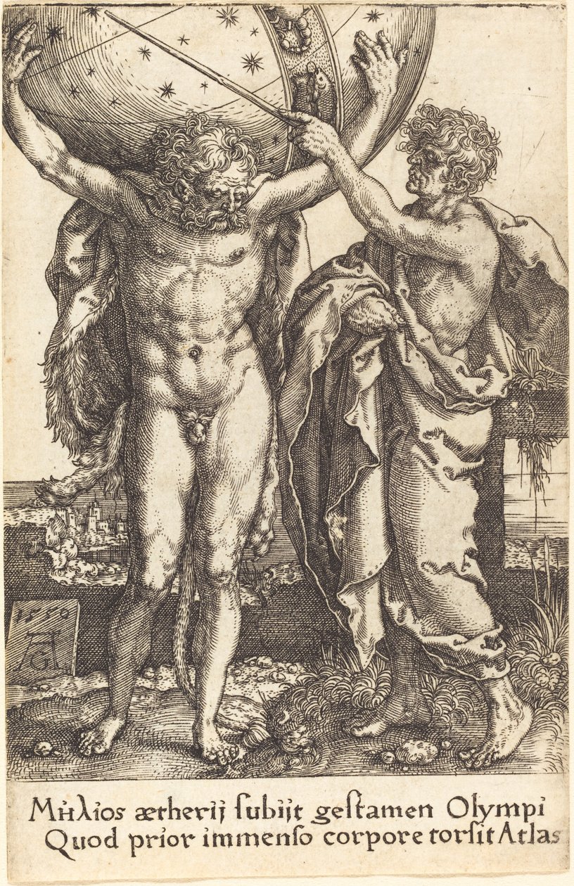 Hercules og Atlas av Heinrich Aldegrever