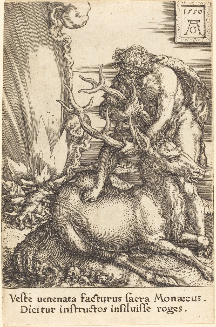 Hercules and the Hind, 1550. av Heinrich Aldegrever