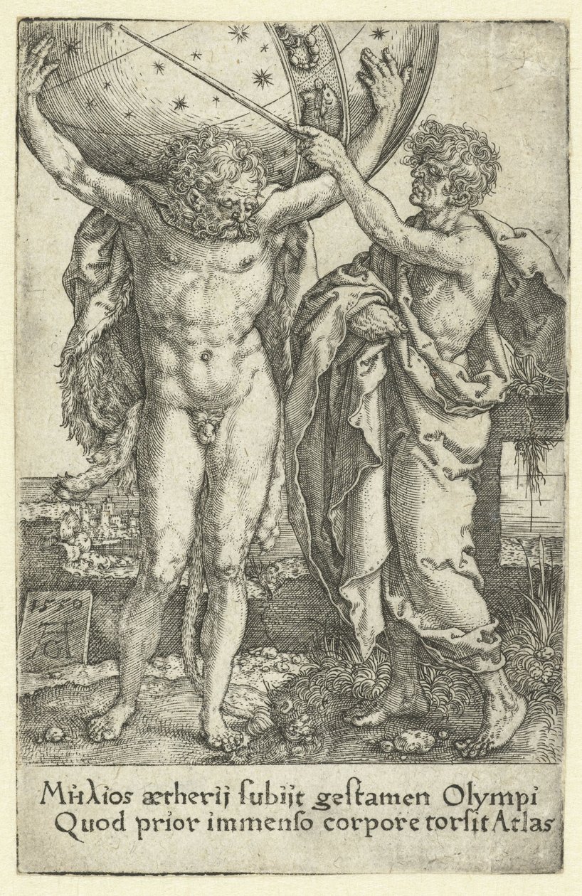 Hercules og Atlas Labours of Hercules (serietittel) av Heinrich Aldegrever
