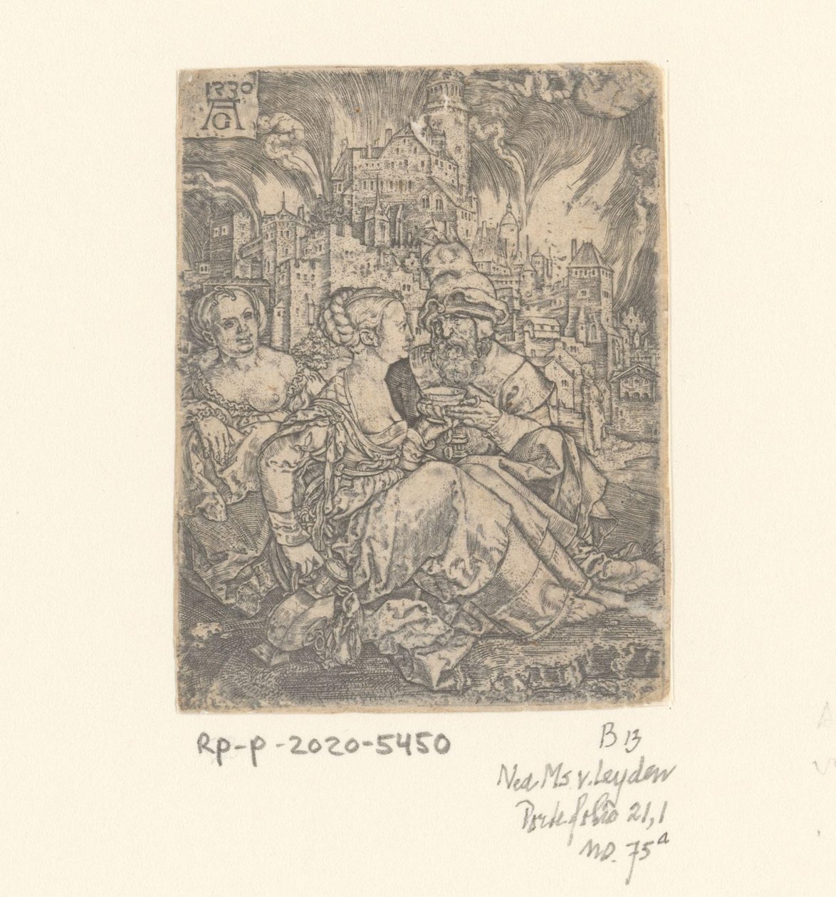 Lot og døtrene hans av Heinrich Aldegrever