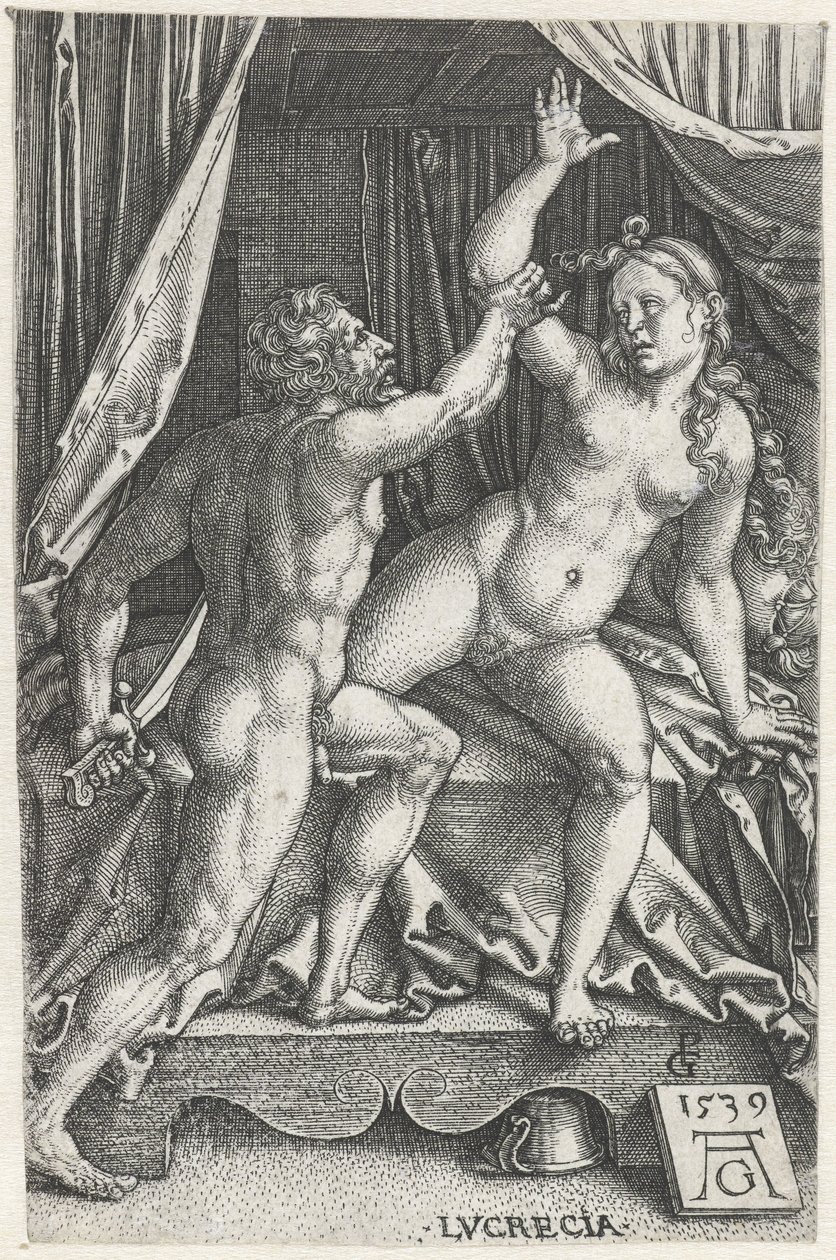 Lucretia og Sextus Tarquinius Lucrecia (tittel på objekt) av Heinrich Aldegrever