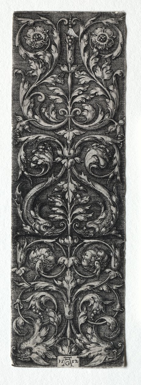 Ornamentdesign med fisker av Heinrich Aldegrever