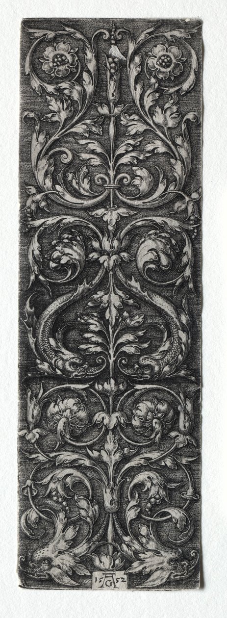 Ornamentdesign med fisker, 1552. av Heinrich Aldegrever