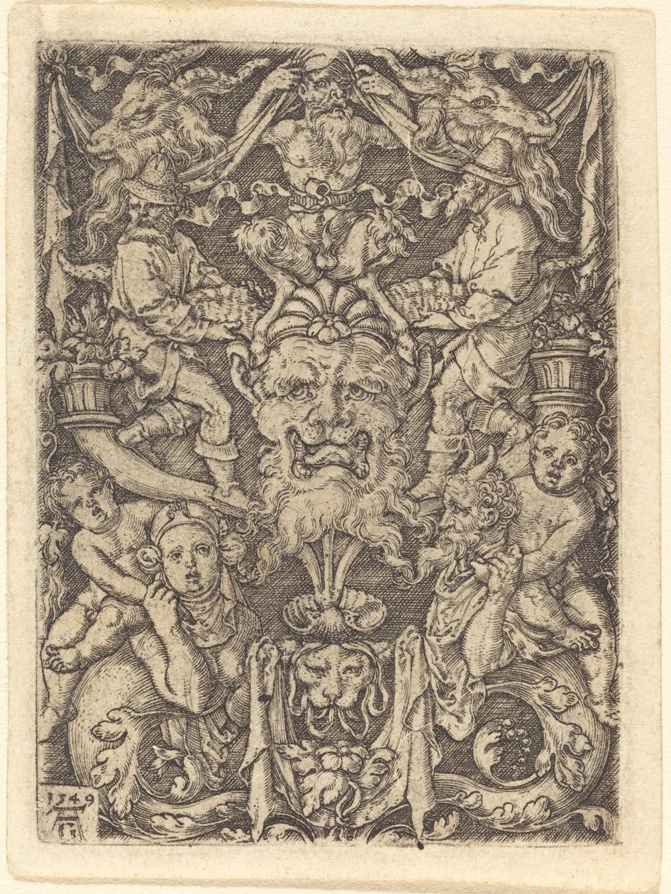 Ornament med maske, 1549. av Heinrich Aldegrever