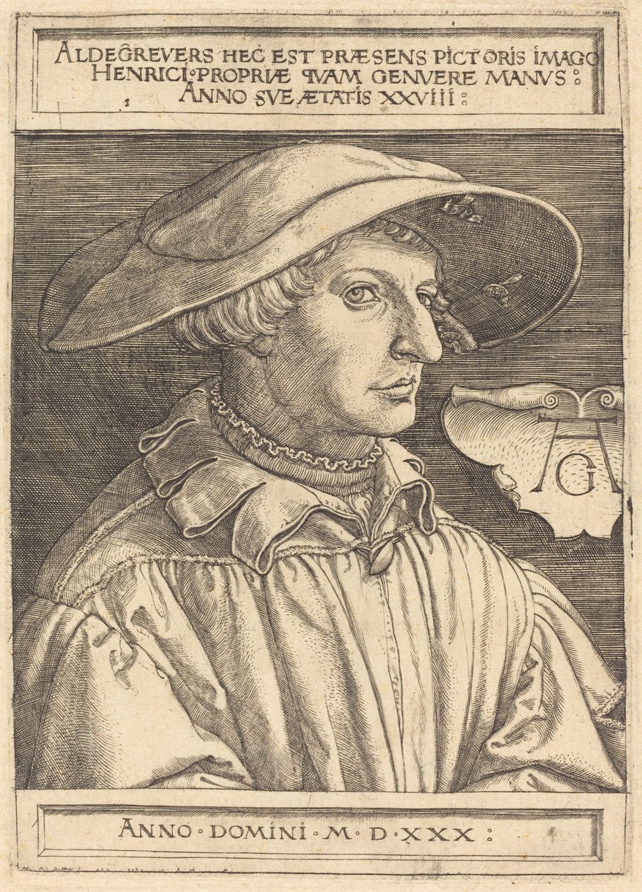 Selvportrett, 1530. av Heinrich Aldegrever