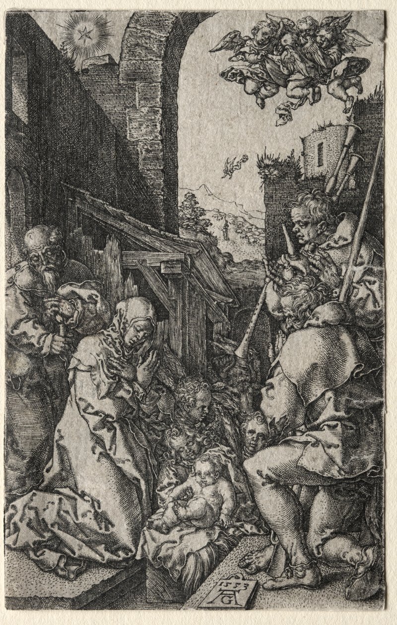 Hyrdenes tilbedelse, 1553. av Heinrich Aldegrever