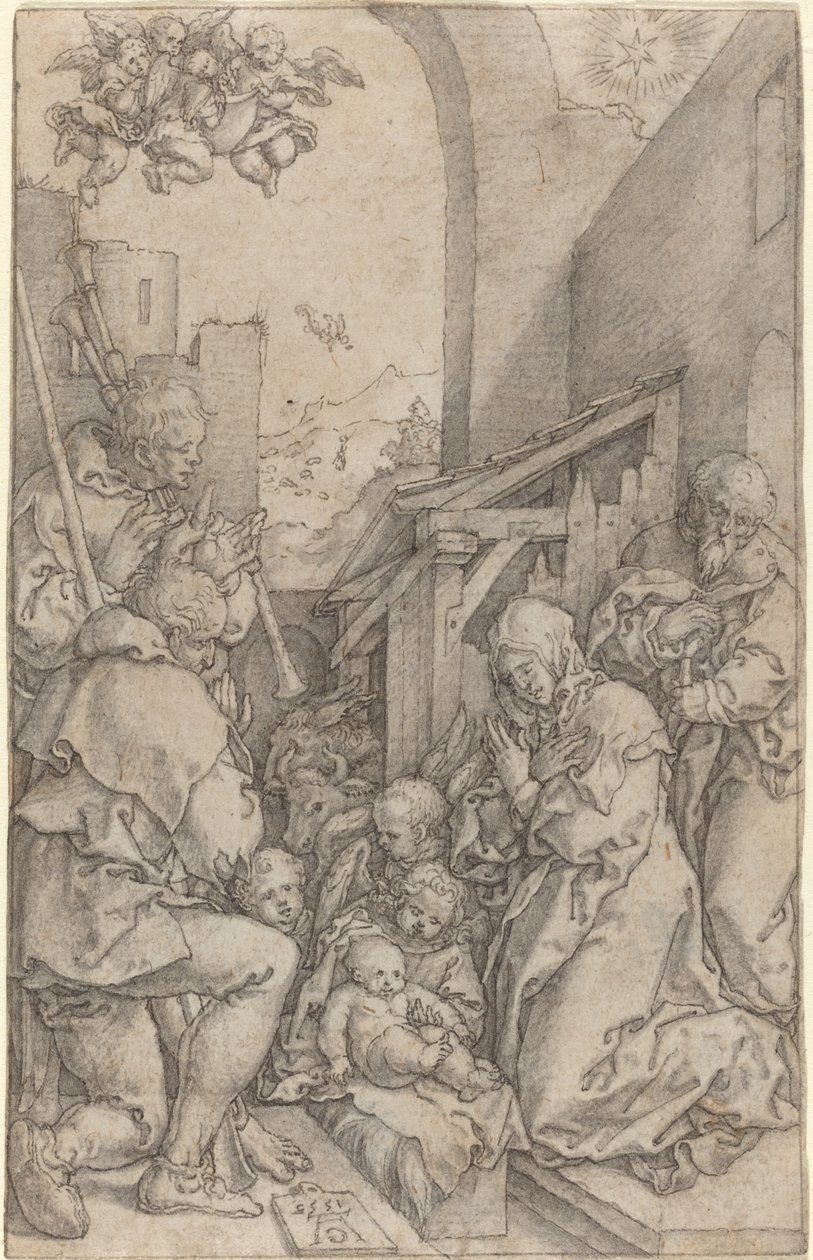 Fødselen, 1552. av Heinrich Aldegrever