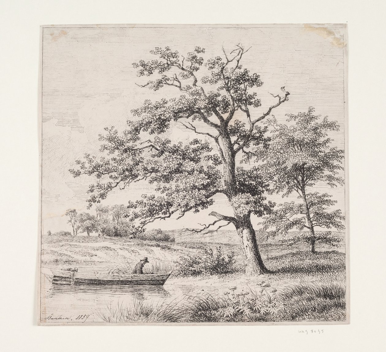 Eiketrær ved en innsjø av Heinrich Buntzen