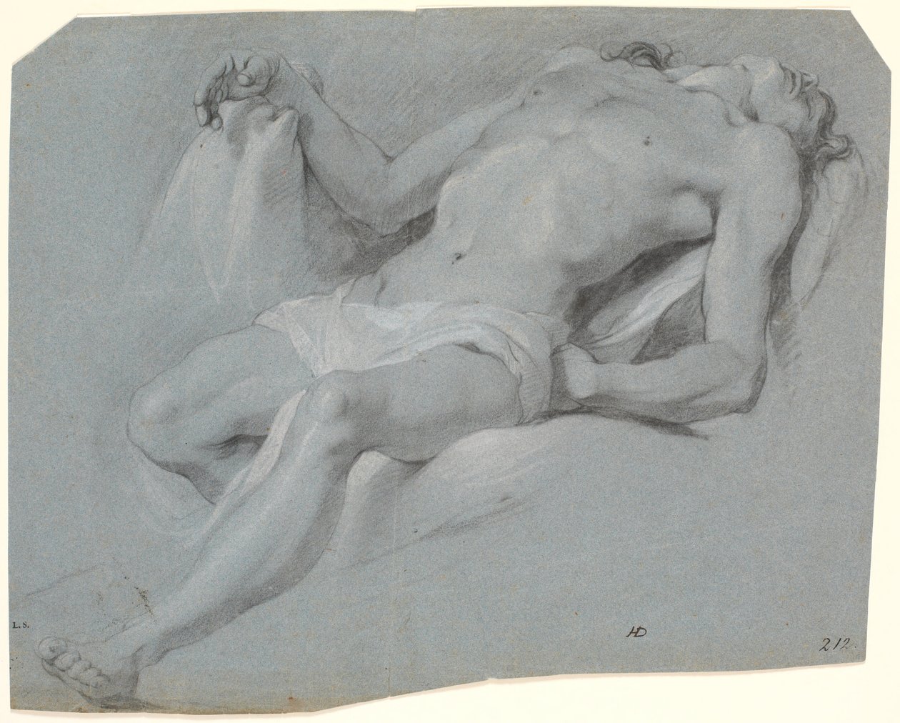 Liggende mannlig modell; studere for Pietà? av Heinrich Dittmers