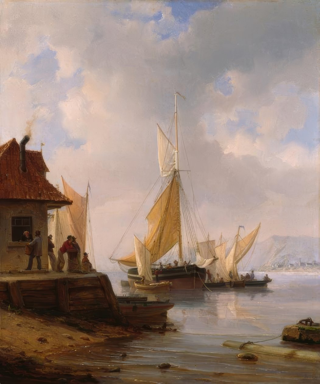 Seilbåter i havna av Heinrich Friedrich Tank