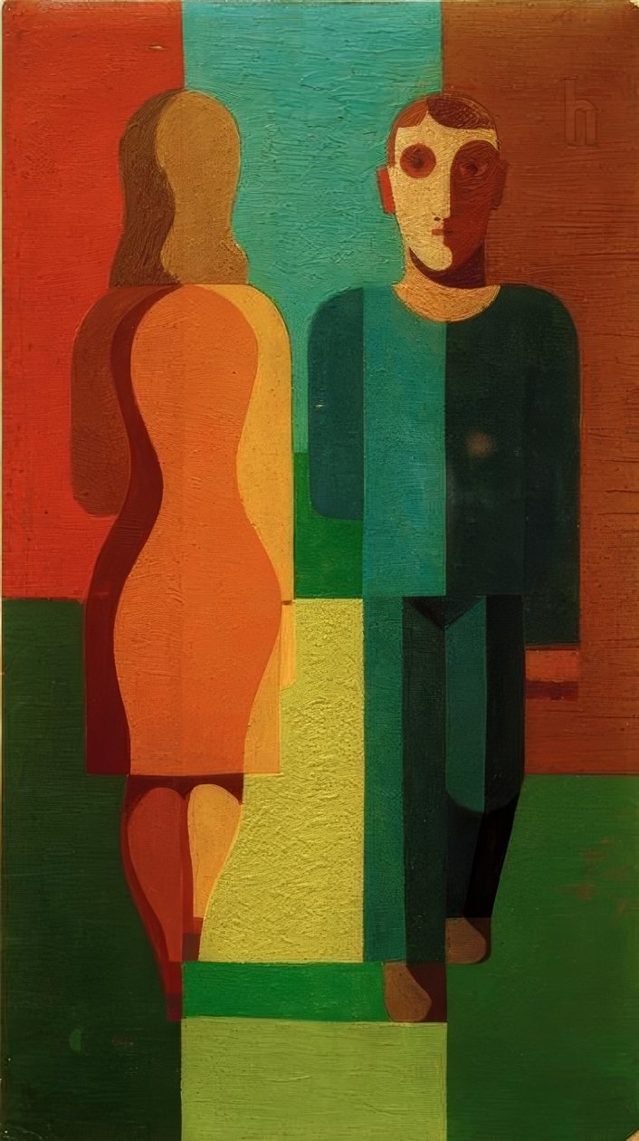 Gående (par) av Heinrich Hoerle