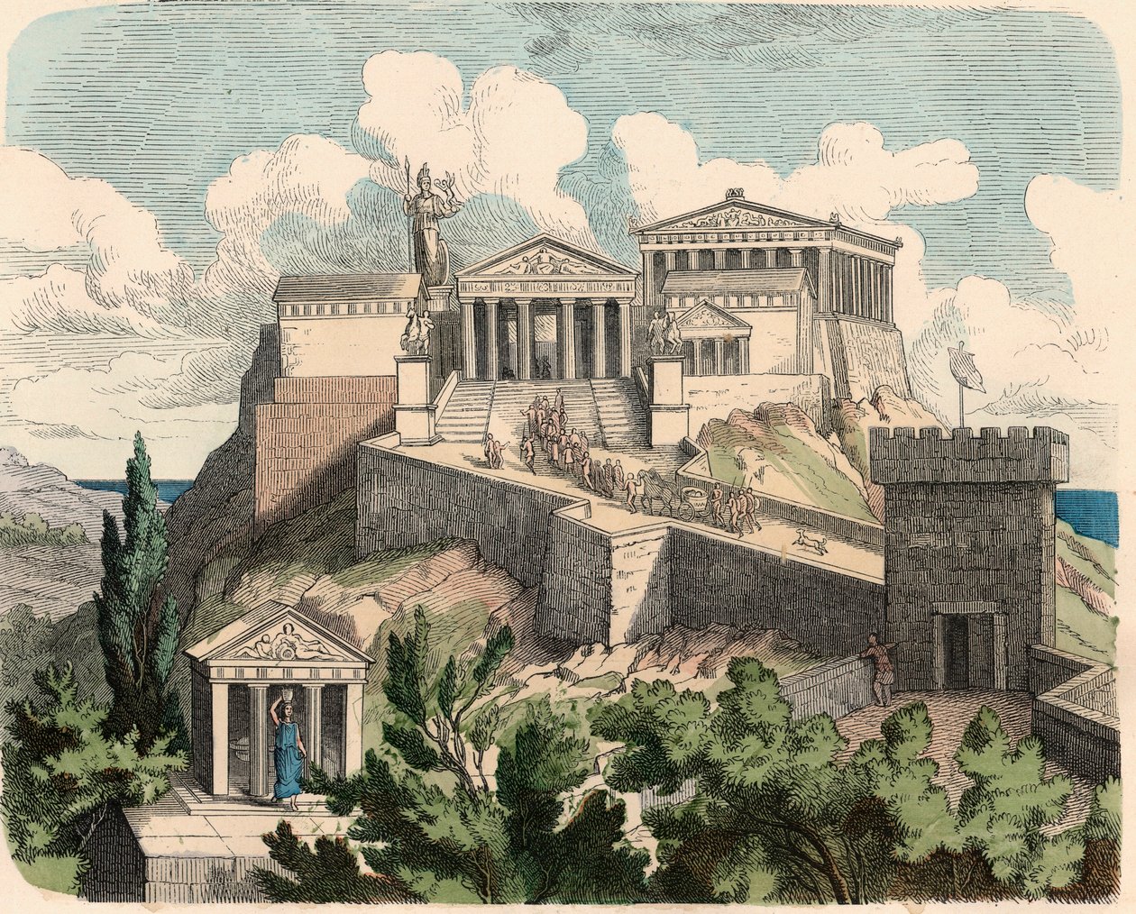 Antikkens Hellas: Athen, Akropolis - Parthenon av Heinrich Leutemann