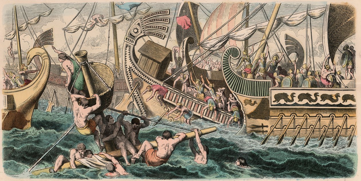Antikkens Hellas: Sjøslag av Heinrich Leutemann