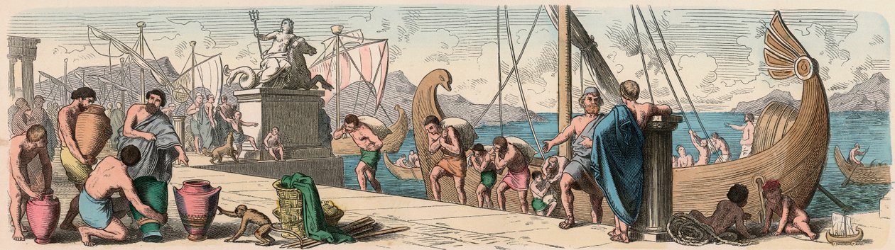 Antikkens Hellas: Handel til sjøs av Heinrich Leutemann