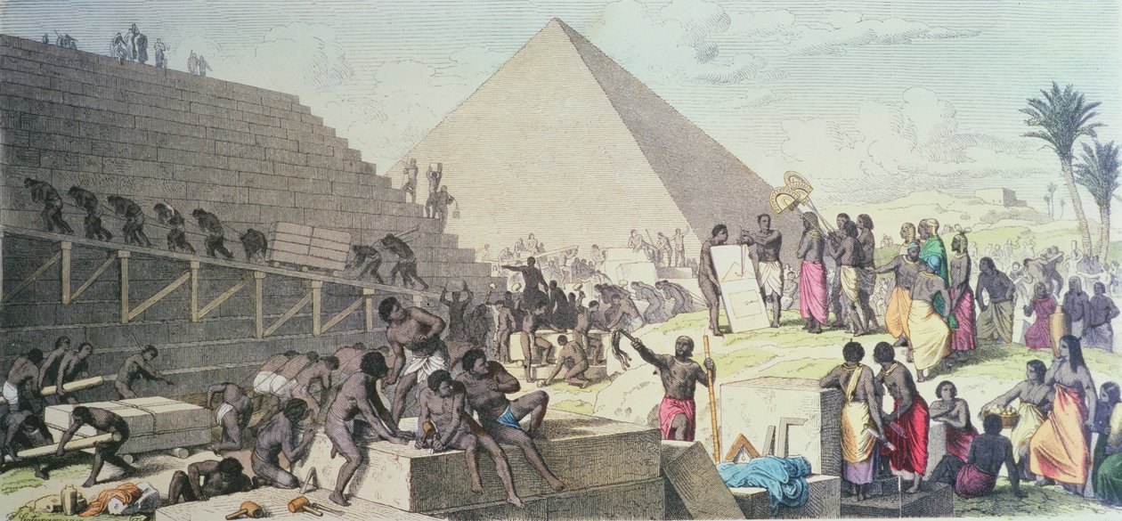 Bygging av pyramidene av Heinrich Leutemann