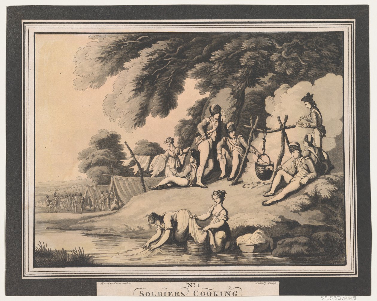 Soldiers Cooking, 1. april 1798. av Heinrich Schutz
