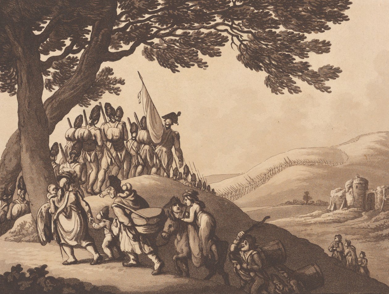 Soldater på marsjering, 1. april 1798. av Heinrich Schutz