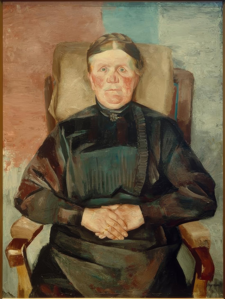 Gammel bondekone (Anna Rohwedder) av Heinrich Stegemann