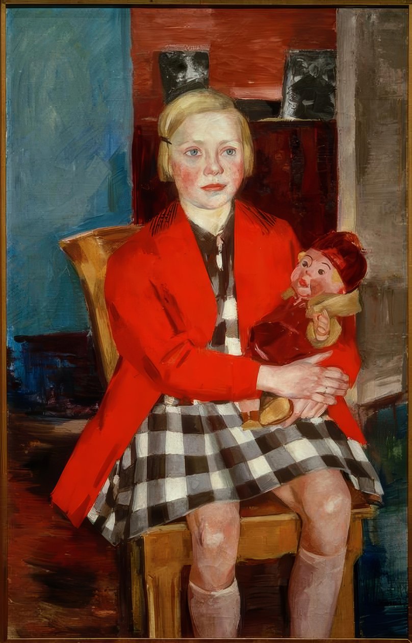 Jente med dukke (Käte Werner) av Heinrich Stegemann