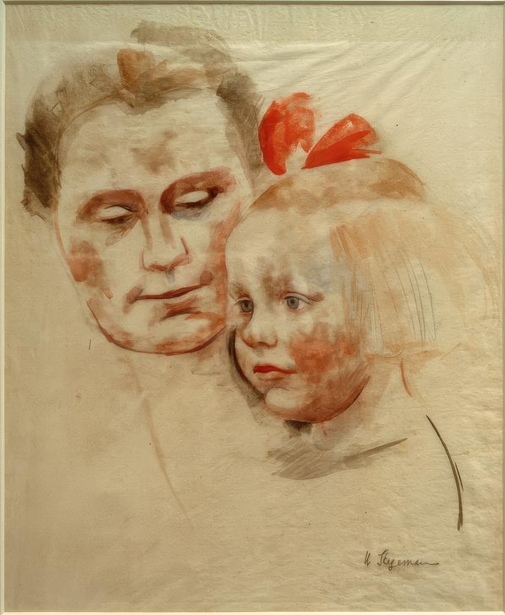 Mor med barn (Anna og Käte Werner) av Heinrich Stegemann
