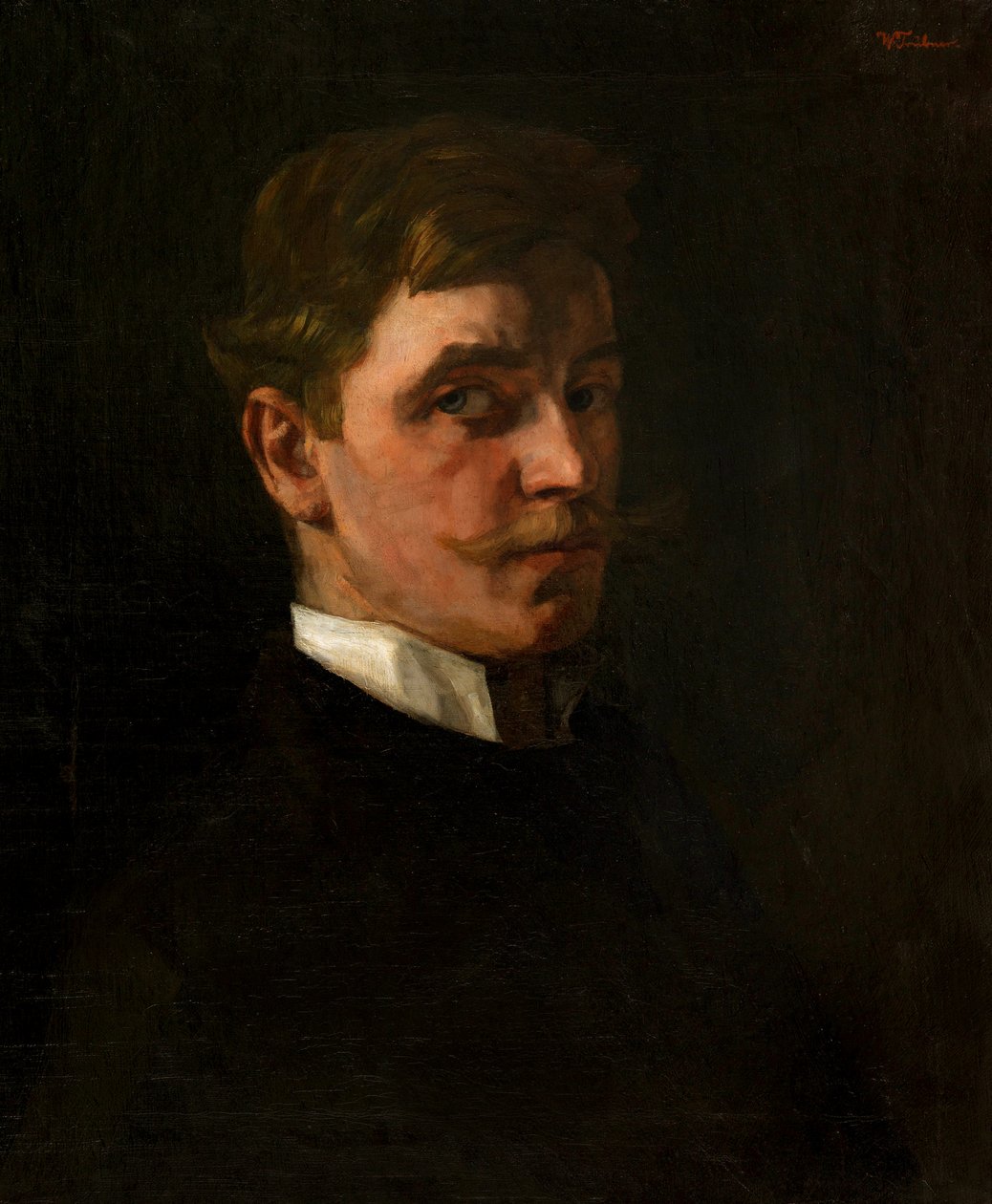 Selvportrett, 1876-1877. av Heinrich Wilhelm Trübner
