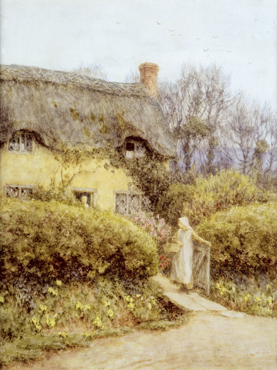 Hytte nær ferskvann av Helen Allingham