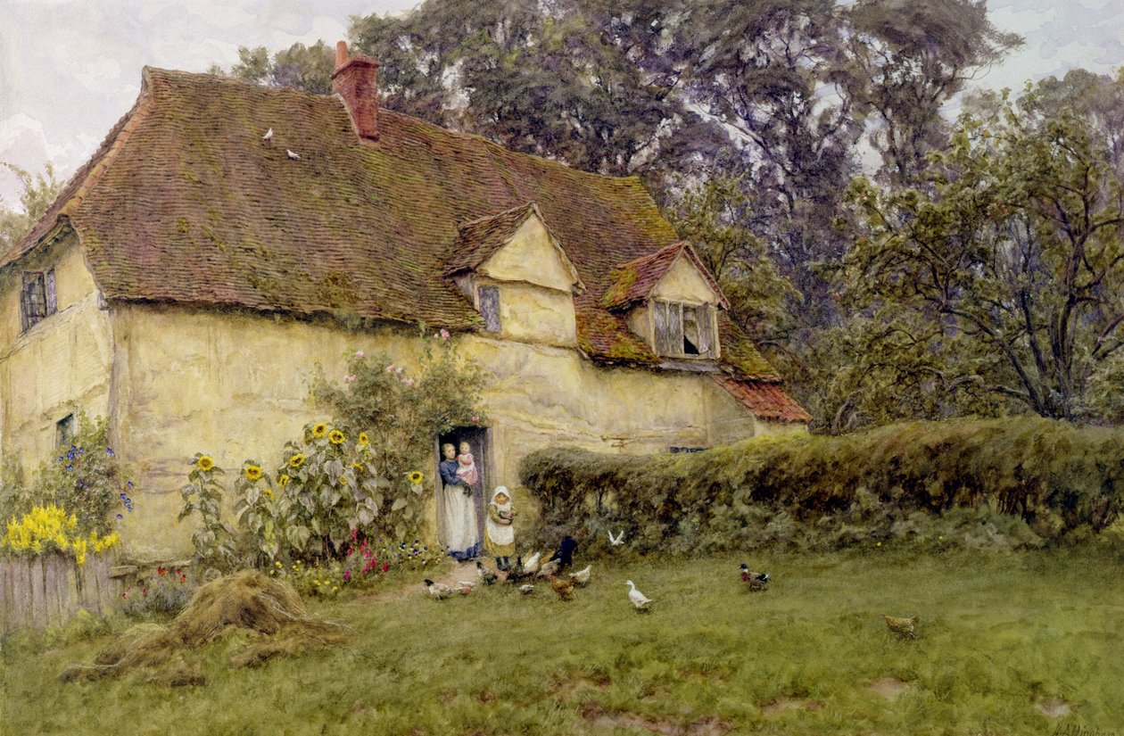 Mate fuglene av Helen Allingham