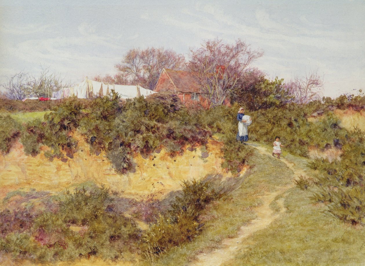 Vaskedag på Sandhills, Witley av Helen Allingham