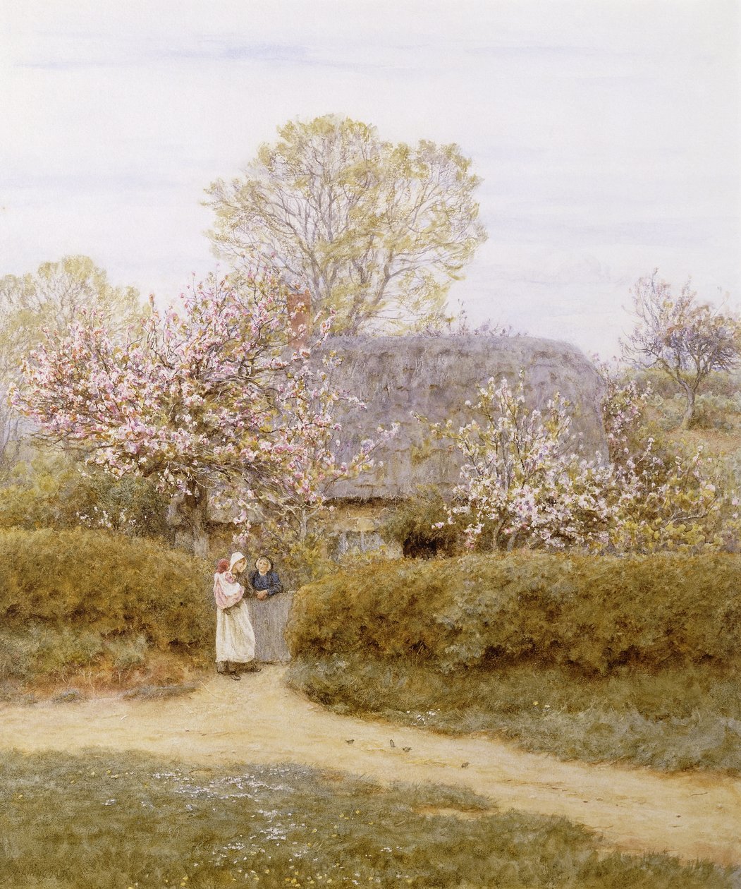 På School Green, Isle of Wight, av Helen Allingham