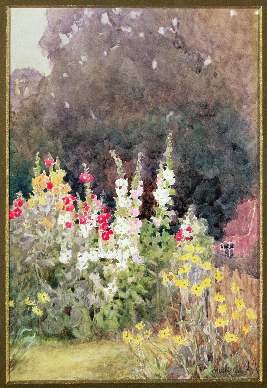Stokroser, av Helen Allingham