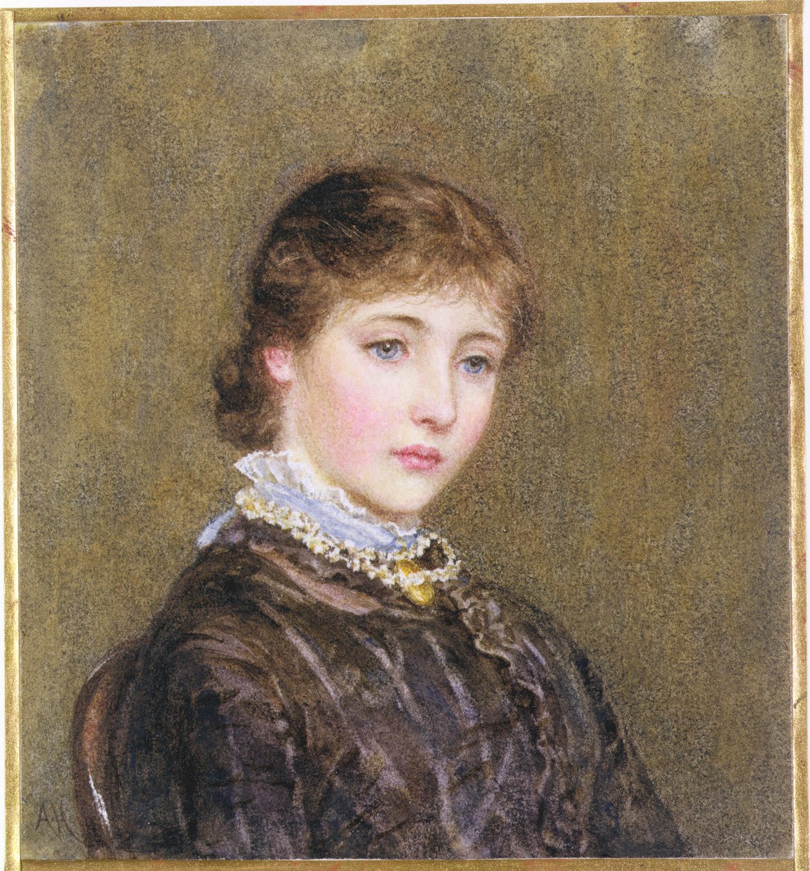 Portrett av en ung jente (wc) av Helen Allingham