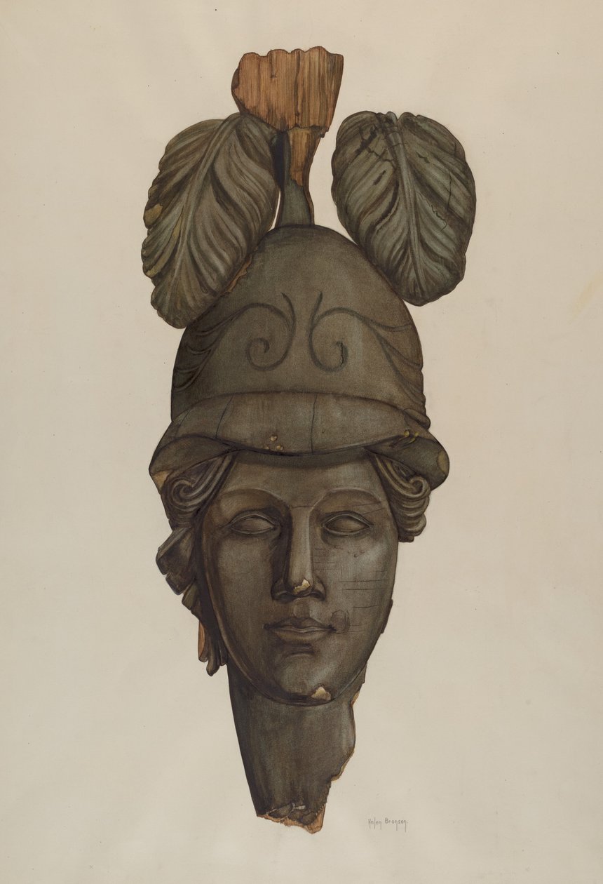 Hode fra en statue: Minerva av Helen Bronson