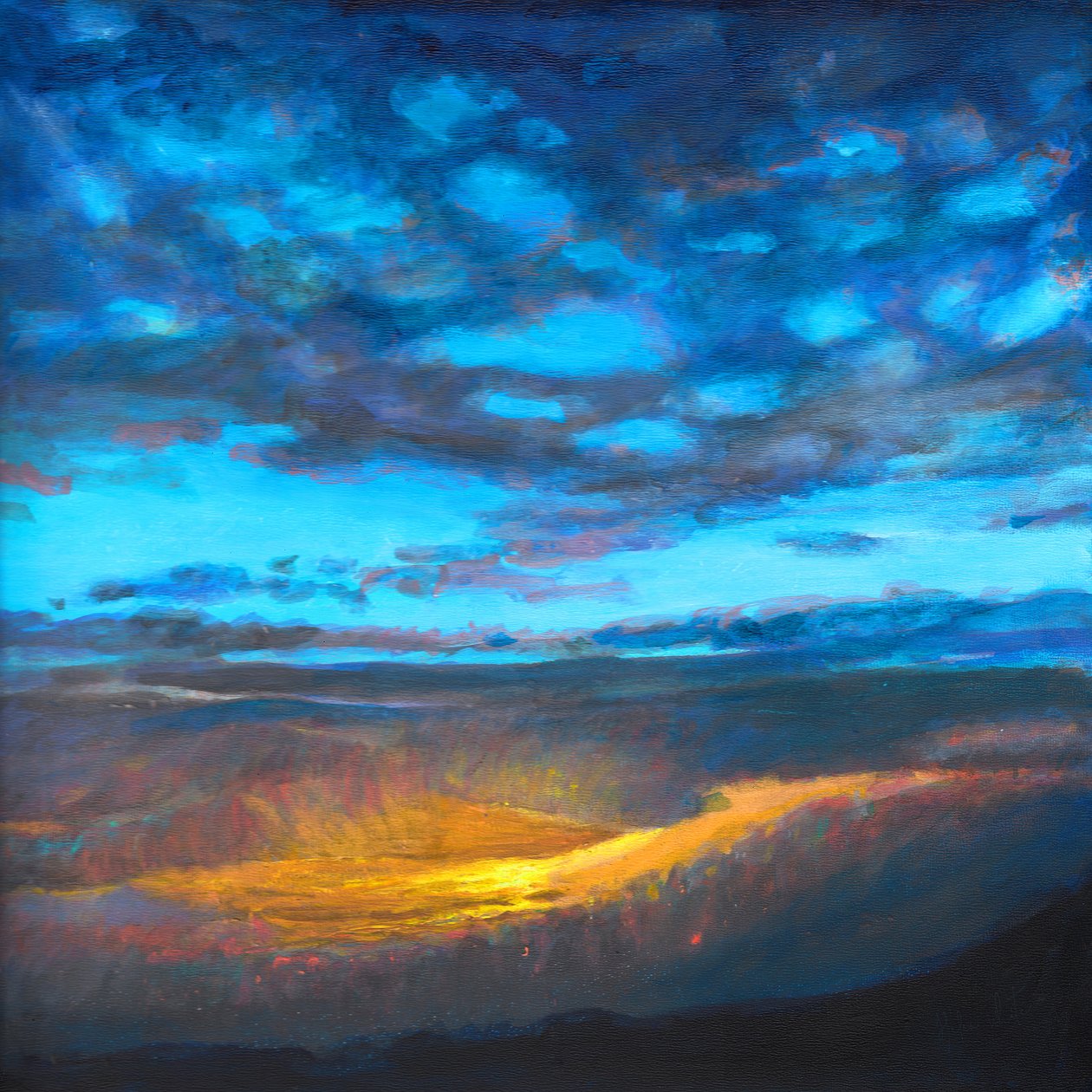 Golden Breakthrough, 2020 (akryl om bord) av Helen White
