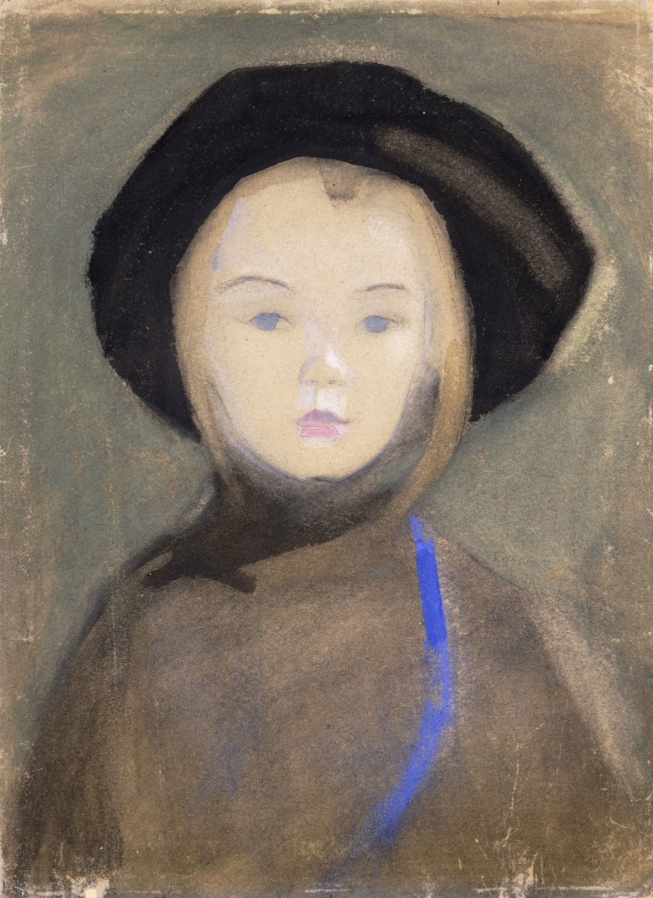Jente med blått bånd av Helene Schjerfbeck