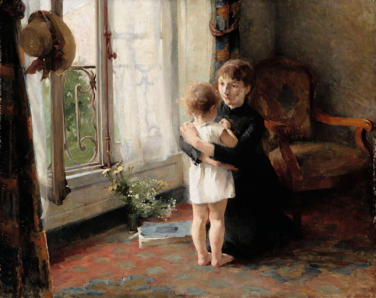 Mor og barn, 1886. av Helene Schjerfbeck