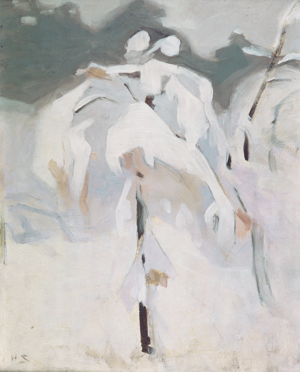 Snødekket bjørk, ca. 1913 (olje på panel) av Helene Schjerfbeck