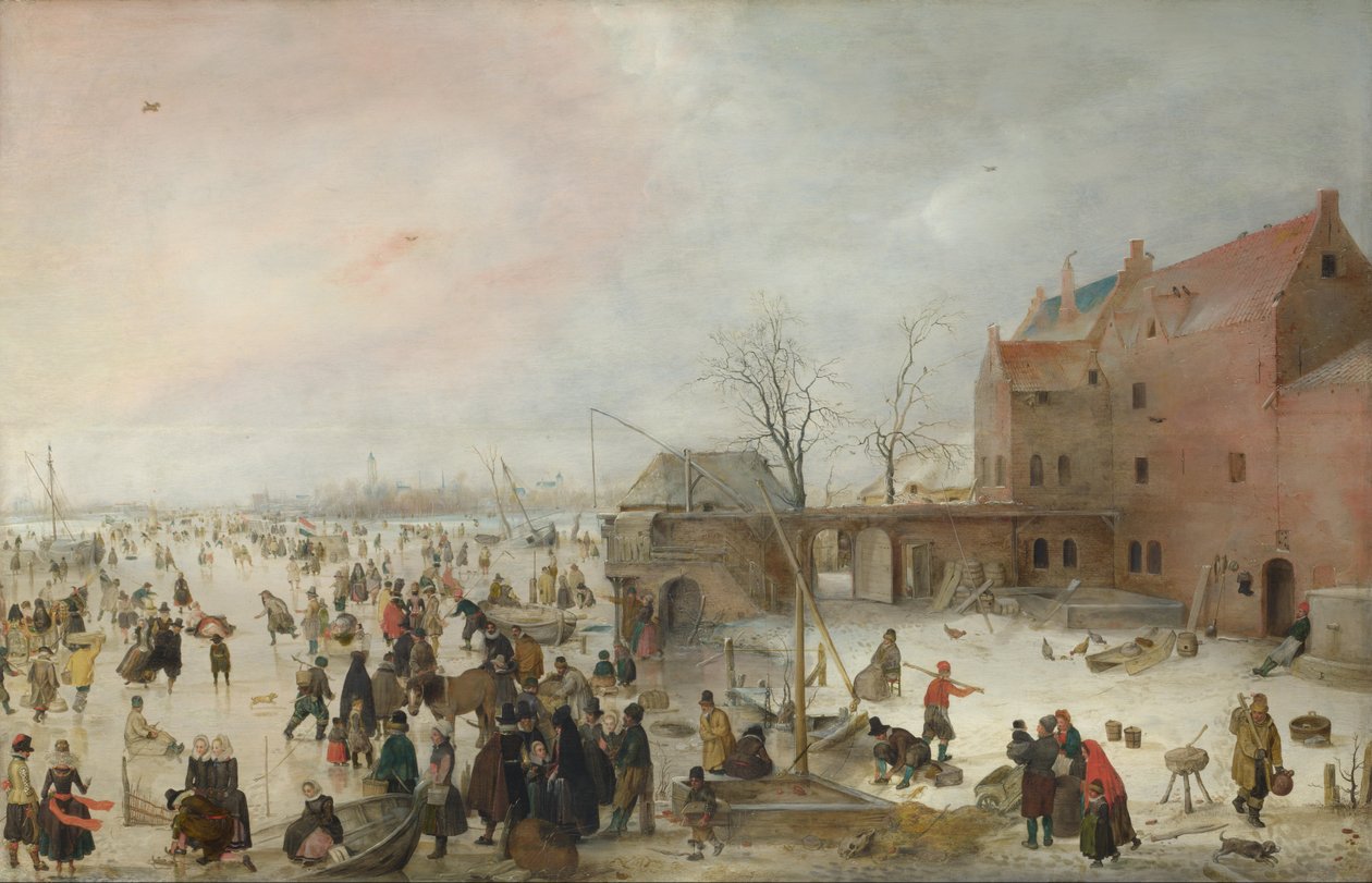 Isutsikt på et bryggeri av Hendrick Avercamp