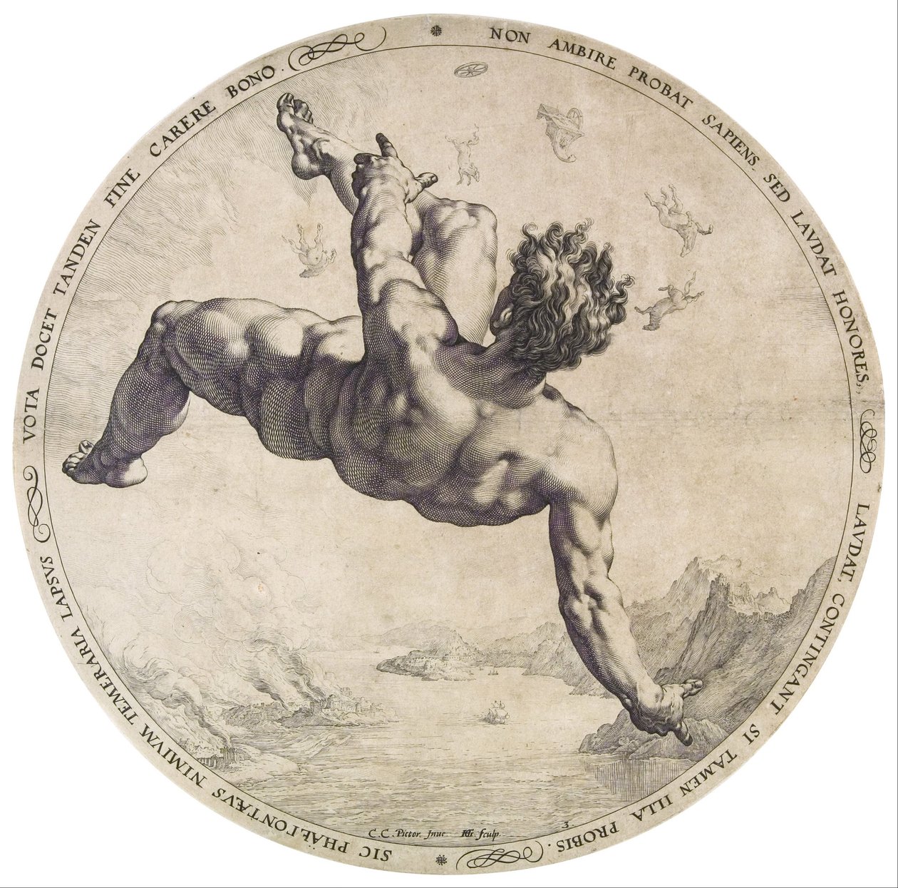 Phaethon fra serien Four Disgracers av Hendrik Goltzius