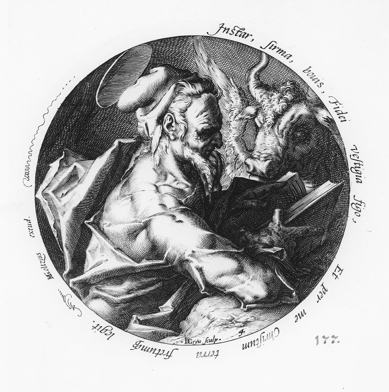 St. Luke, gravert av Jacob II de Gheyn (1565-1629) av Hendrik Goltzius