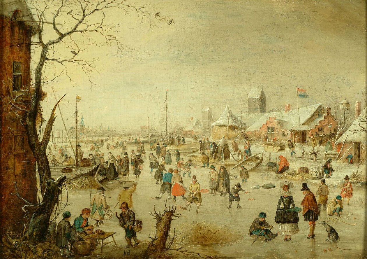 En scene på isen, ca. 1630 av Hendrick Avercamp