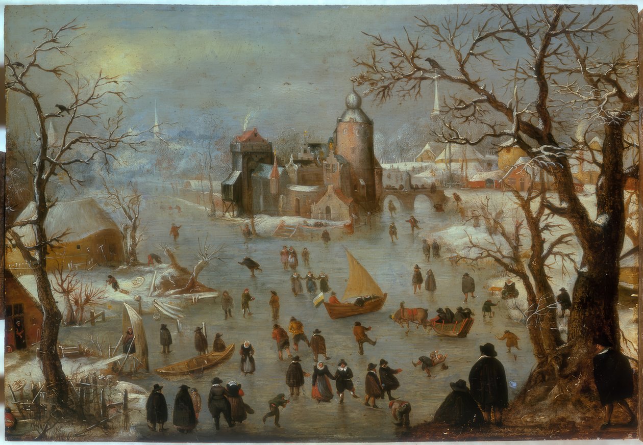 Vinterlandskap med skøyteløpere av Hendrick Avercamp