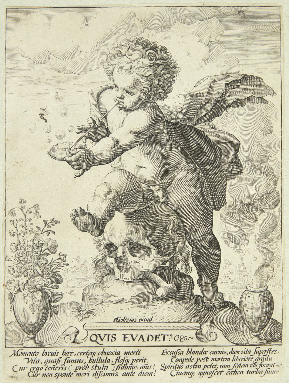 Allegori om livets forgjengelighet ("Quis Evadet?") av Hendrick Goltzius