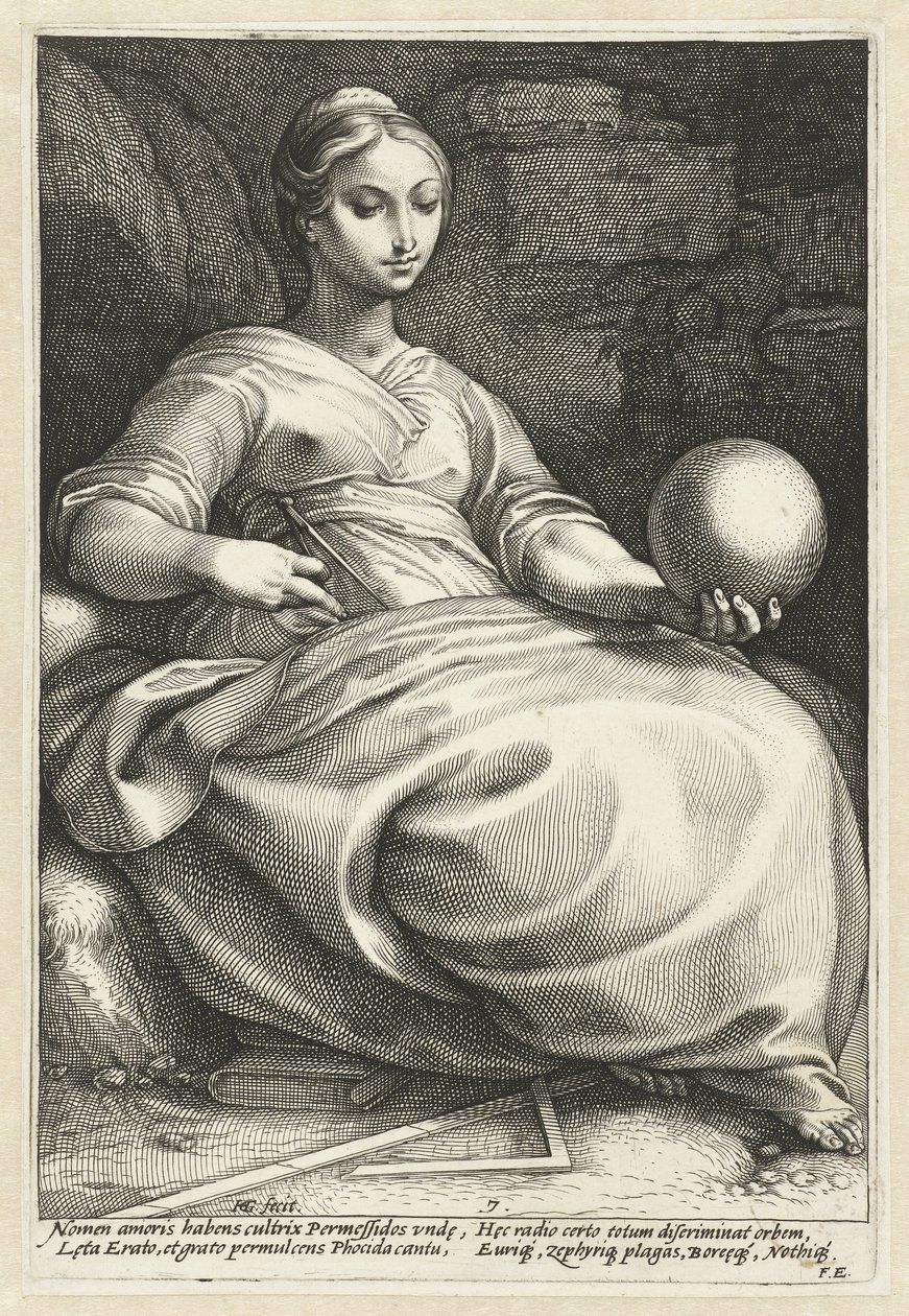 Erato The Nine Muses (serietittel) av Hendrick Goltzius
