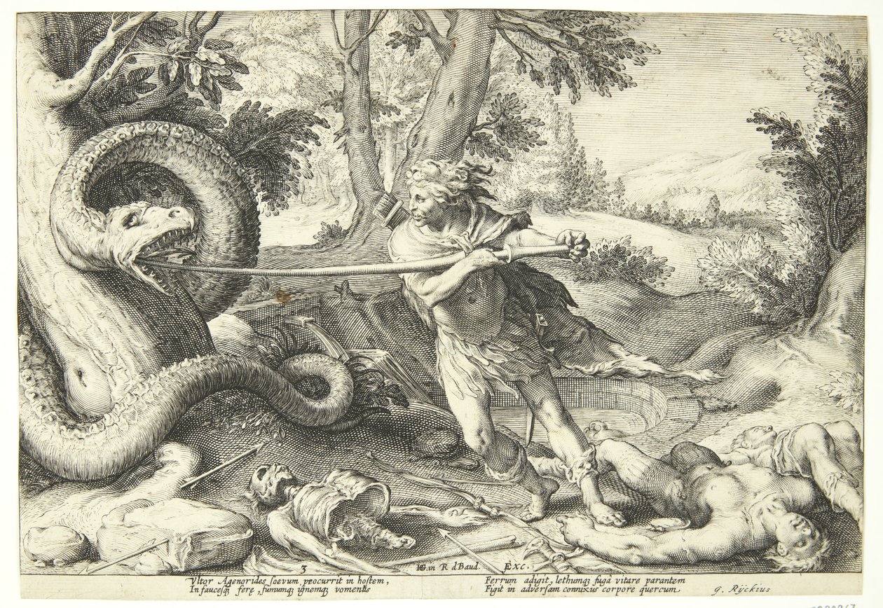 Cadmus dreper dragen av Hendrick Goltzius