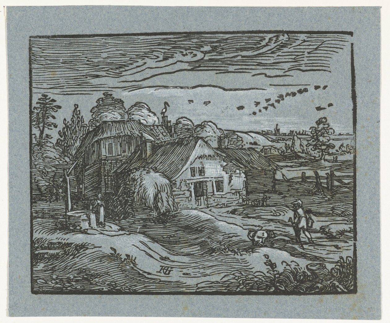 Landskap med gård Fire små landskap (serietittel) av Hendrick Goltzius