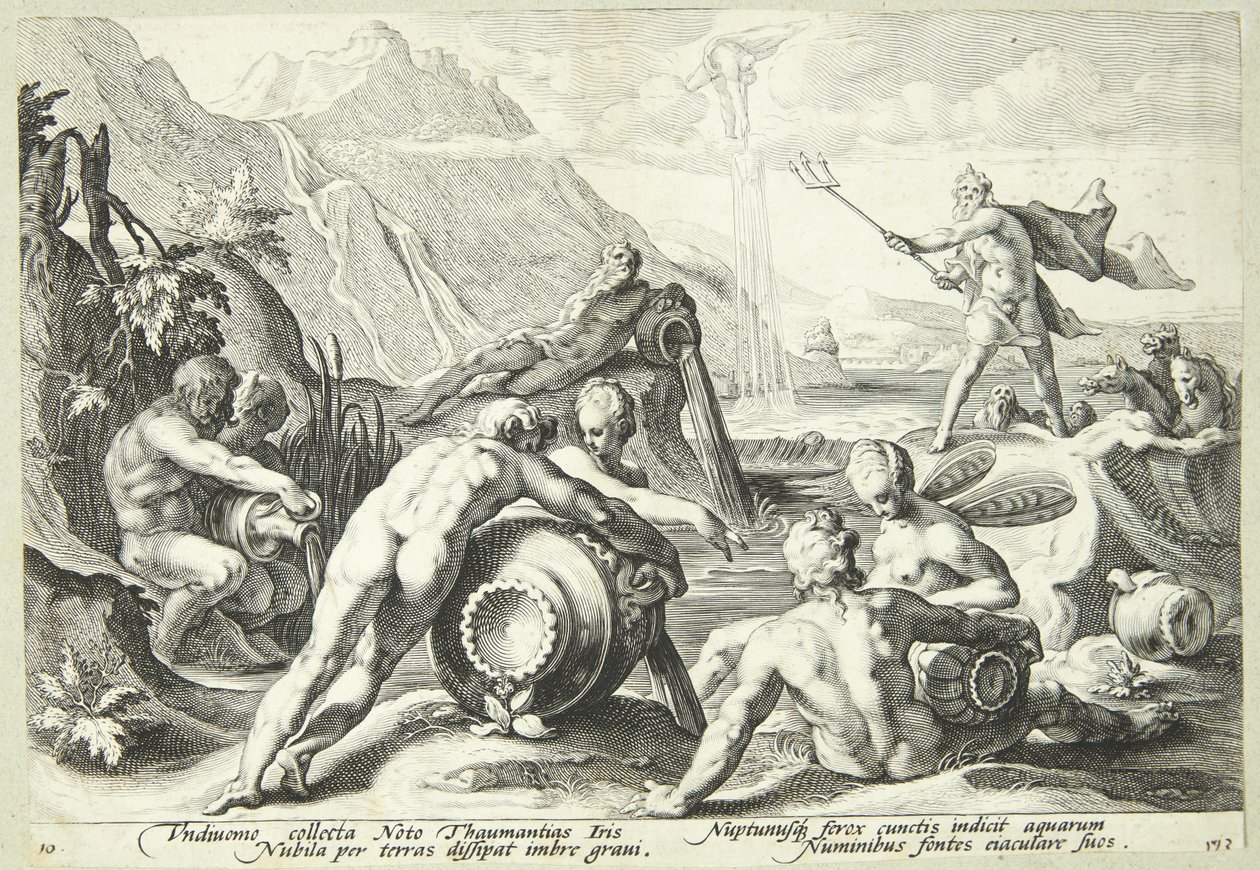 Neptun planlegger utslettelse av menneskeheten av Hendrick Goltzius