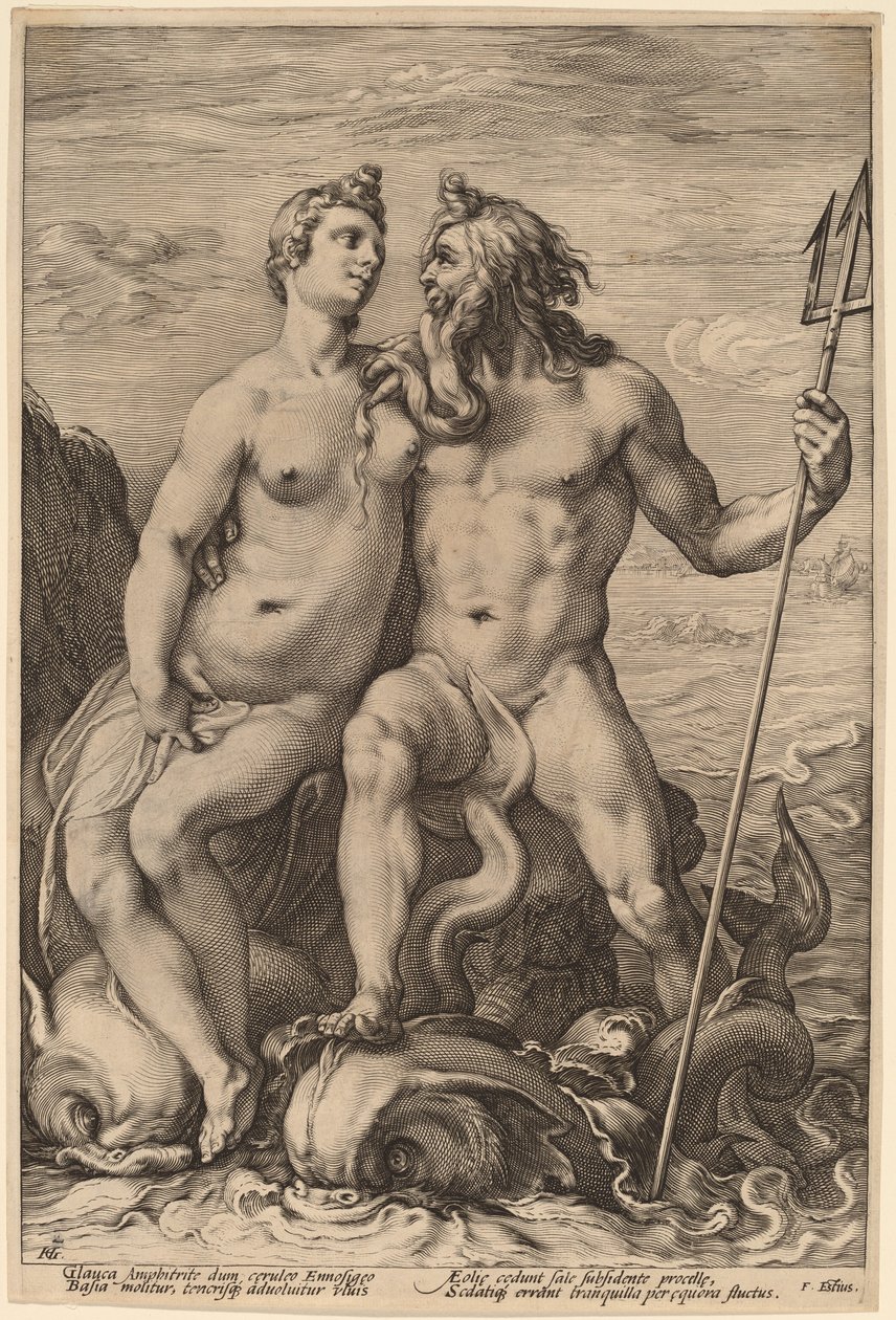 Neptun og amfitritt av Hendrick Goltzius